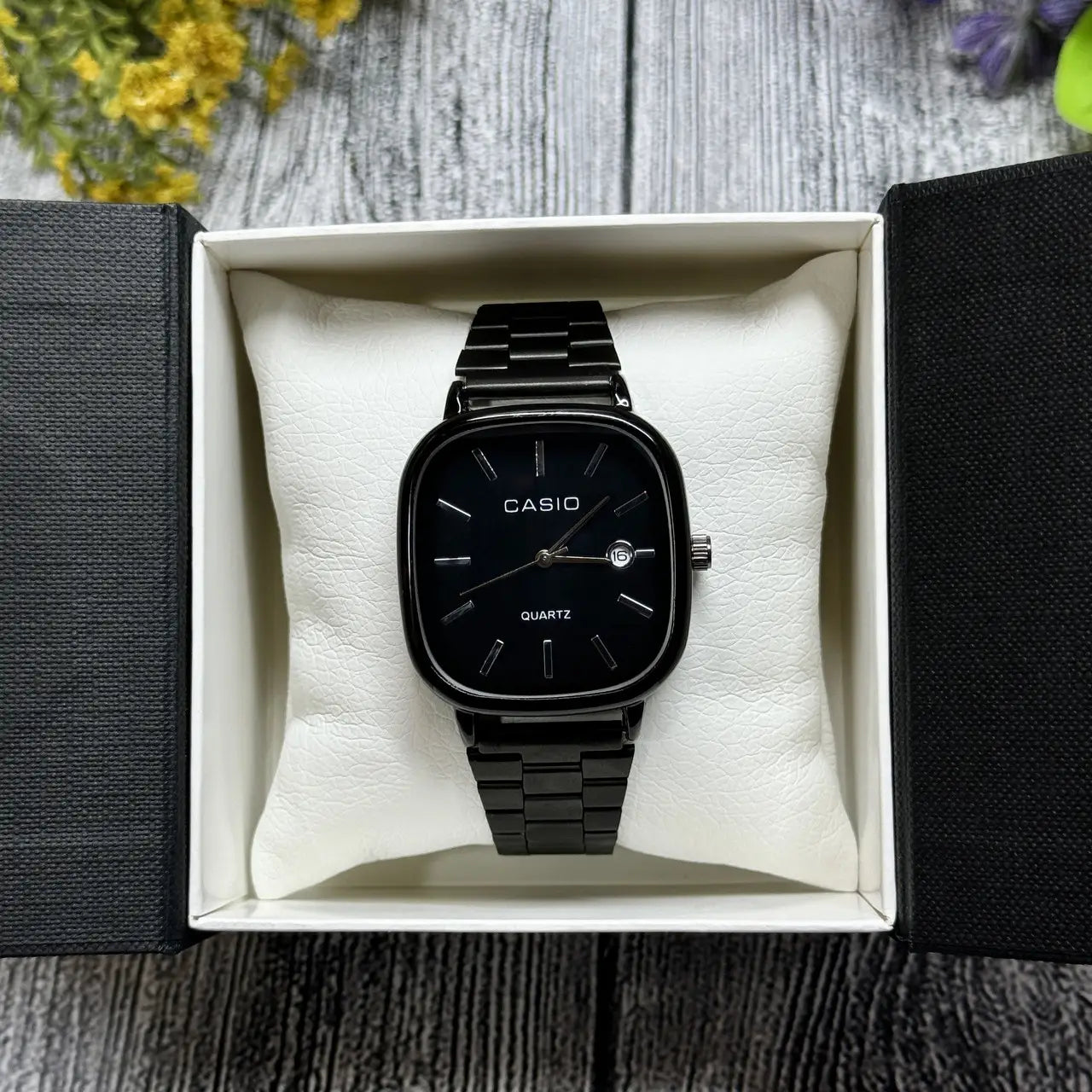 Casio Black Stainless Steel Quartz Watch