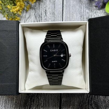 Casio Black Stainless Steel Quartz Watch