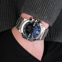 Casio AMW-870DA-Digital-Analog Stainless Steel Watch